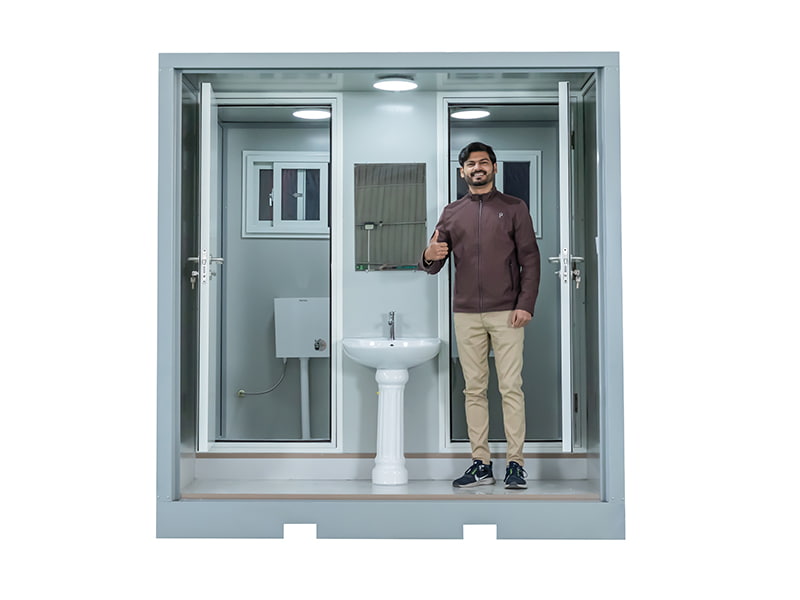 Tragbare Außentoilette für zwei Personen