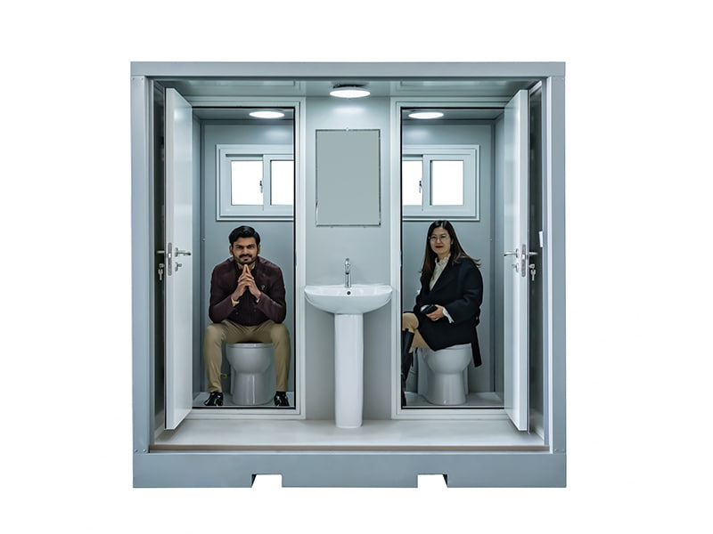 Tragbare Außentoilette für zwei Personen
