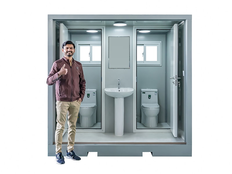 Tragbare Außentoilette für zwei Personen